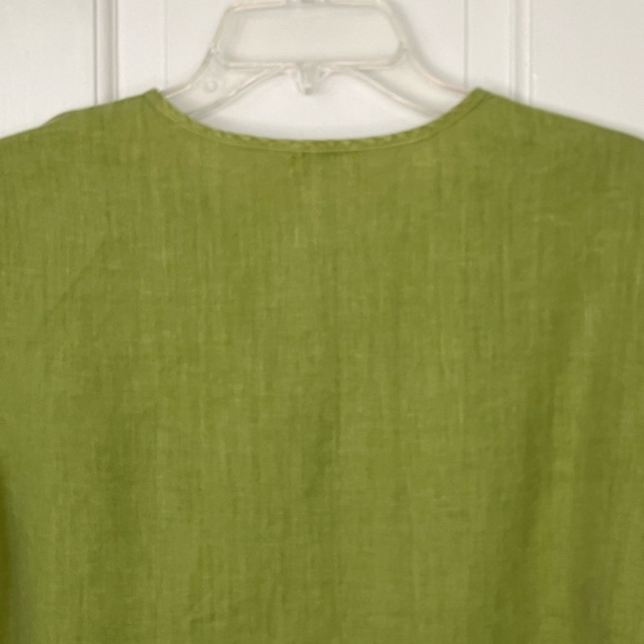 Heaven 100% Linen Womens Long Sleeve Button Front Top Shirt L Coastal Grandma - Picture 6 of 12